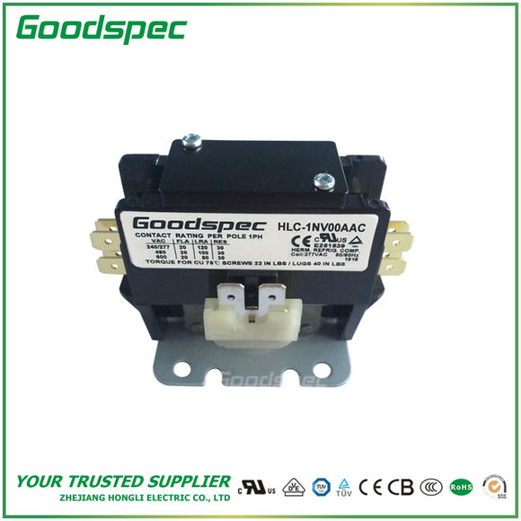 HLC-1NV00AAC(1P/20A/277VAC) Definite Purpose Contactor